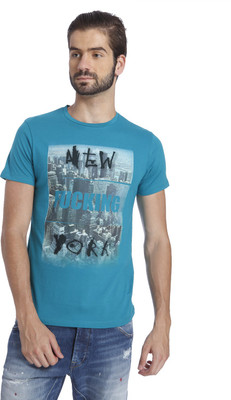 

Jack & Jones Printed Men's Round Neck Green T-Shirt, Viridian green