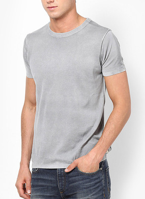 

Jack & Jones Solid Men's Round Neck Grey T-Shirt, Light gray
