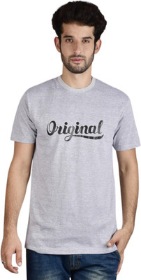 

Menlo Graphic Print Men's Round Neck Grey T-Shirt