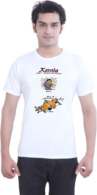 

Tantra Graphic Print Men's Round Neck White T-Shirt
