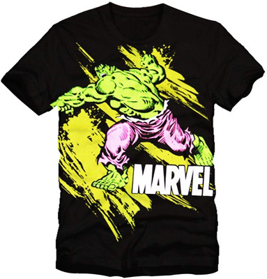 

Super Drool Graphic Print Men' Round Neck Black T-Shirt