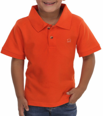 

Trmpi Boys Solid Cotton T Shirt(Orange, Pack of 1