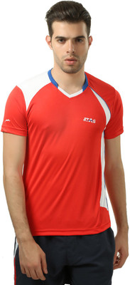 

Stag Printed Men's Round Neck Red, White T-Shirt