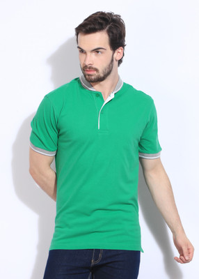 

Wills Lifestyle Solid Men's Polo Neck Green T-Shirt
