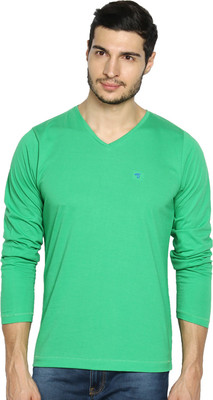 

The Indian Garage Co. Solid Men' V-neck Green T-Shirt