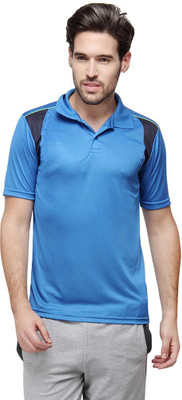 

Campus Sutra Solid Men Polo Neck Dark Blue T-Shirt