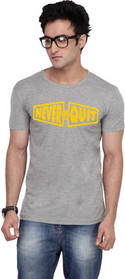 

Inkovy Graphic Print Men' Round Neck Grey T-Shirt