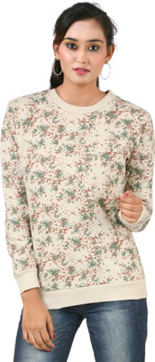 

Hypernation Floral Print Women's Round Neck Multicolor, White T-Shirt