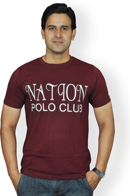 

Nation Polo Club Solid Men's Round Neck Maroon T-Shirt