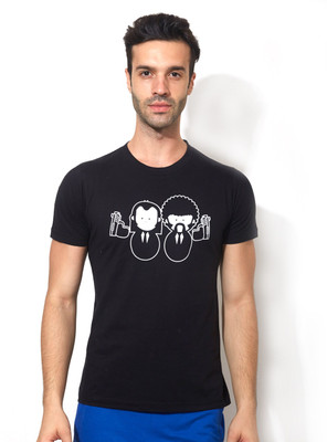Smugglerz Inc. Graphic Print Men's Round Neck Black T-Shirt