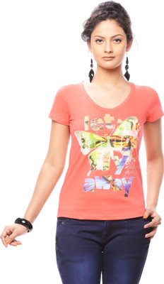 

Trendy Girlz Graphic Print Women's Round Neck Orange T-Shirt, Dubarry