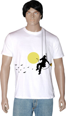 

Tshirt.in Graphic Print Men's Round Neck White T-Shirt, Pearl white