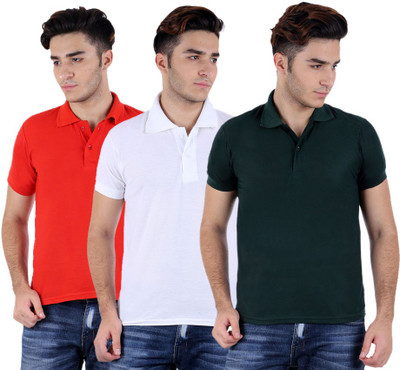 

Sanvi Traders Solid Men Polo Neck Multicolor T-Shirt(Pack of 3