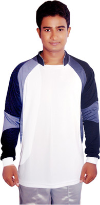 

Dyed Colors Solid Men's Mandarin Collar White, Blue T-Shirt, Dyed white blue