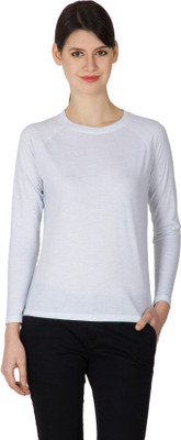 

Hypernation Solid Women' Round Neck White T-Shirt