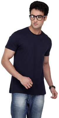 

Inkovy Solid Men's Round Neck Dark Blue T-Shirt, Navy blue