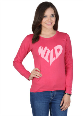 

SayItLoud Printed Women' Round Neck Pink T-Shirt