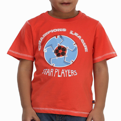 

Trmpi Boys Graphic Print Cotton T Shirt(Orange, Pack of 1