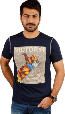 

Miller & Schweizer Solid Men's Round Neck Blue T-Shirt
