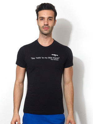 

Smugglerz Inc. Graphic Print Men's Round Neck Black T-Shirt