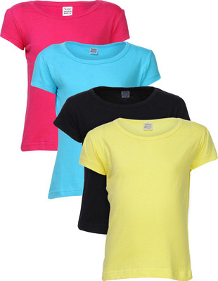 

Gkidz Girls Solid T Shirt(Multicolor, Purple