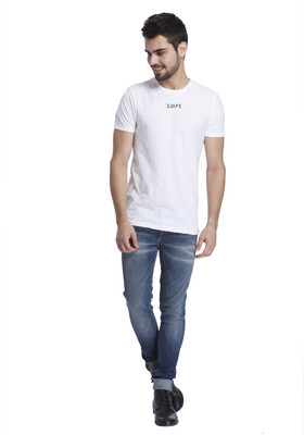 

Jack & Jones Solid Men' Round Neck White T-Shirt