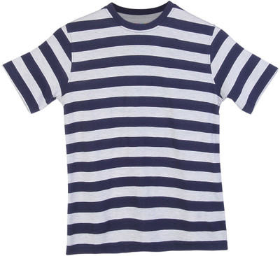 

Poppers by Pantaloons Boys Striped T Shirt(Blue, Pack of 1, Navy