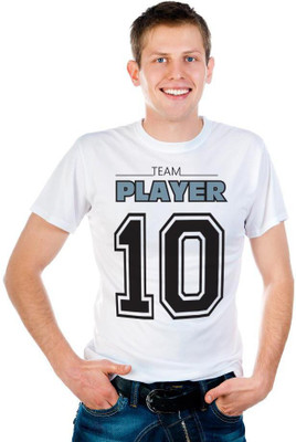 

6th Cross Graphic Print Men's Round Neck White T-Shirt