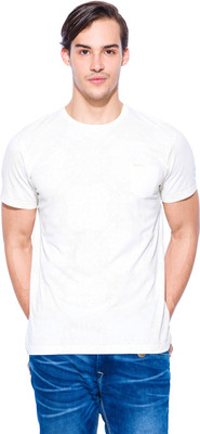 

Mufti Floral Print Men's Round Neck White T-Shirt, Ecru
