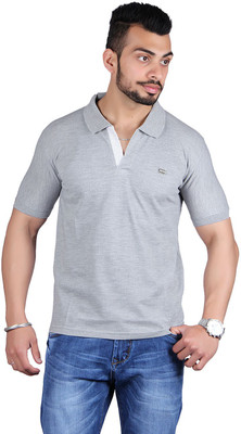 

Shineway Solid Men's Polo Neck Grey T-Shirt