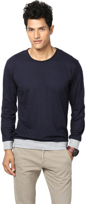 

Unisopent Designs Solid Men's Round Neck Dark Blue, Grey T-Shirt, Navy