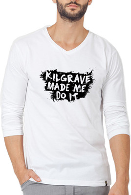 Price History of Alen Carter Printed Men V-neck White T-Shirt from