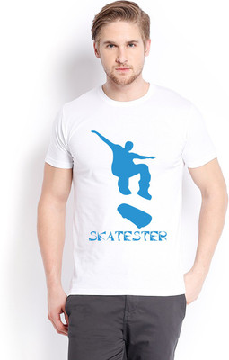 

Trendster Printed Men's Round Neck White T-Shirt