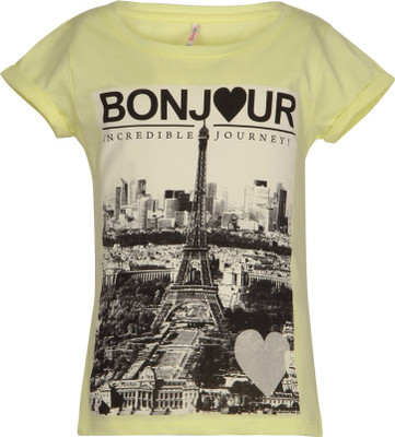 

Poppers by Pantaloons Girls Graphic Print T Shirt(Yellow