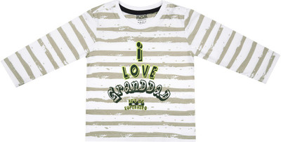 

Wow Mom Boys Striped T Shirt(Grey, Pack of 1