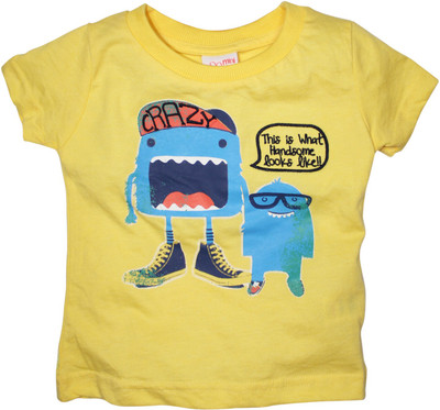 

FS Mini Klub Boys Printed T Shirt(Yellow, Pack of 1