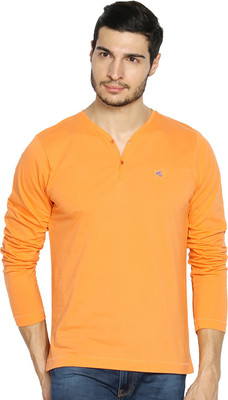 

The Indian Garage Co. Solid Men' Henley Orange T-Shirt