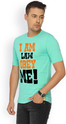 

Campus Sutra Printed Men Round Neck Green T-Shirt