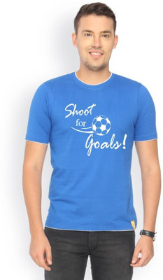 

Campus Sutra Printed Men Round Neck Blue T-Shirt, Royal blue