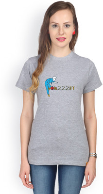 

Campus Sutra Printed Women' Round Neck Grey T-Shirt