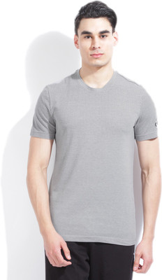 

ADIDAS Polka Print Men's Round Neck Grey T-Shirt, M grey hather