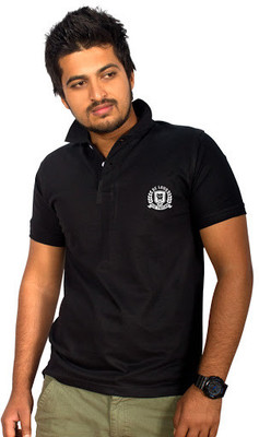 

SayItLoud Printed Men's Polo Neck Black T-Shirt
