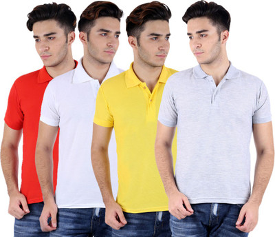 

Sanvi Traders Solid Men Polo Neck Multicolor T-Shirt(Pack of 4