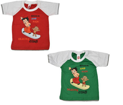 

Indirang Boys Printed T Shirt(Red, Pack of 2, Multicolor