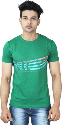 

Spur Printed Men' Round Neck Green T-Shirt