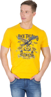 

Wilkins & Tuscany Solid Men's Round Neck Yellow T-Shirt, Sun flower