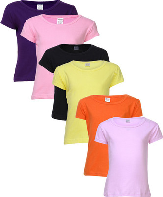 

Gkidz Girls Solid T Shirt(Multicolor, Red