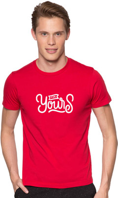 Redfool Fashions Printed Men Round Neck Red T-Shirt