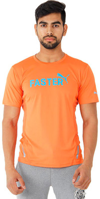 

Puma Solid Men's Round Neck Orange T-Shirt, Nasturtium