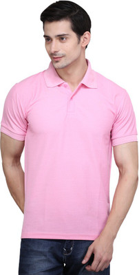 

Ilbies Solid Men' Polo Neck Pink T-Shirt